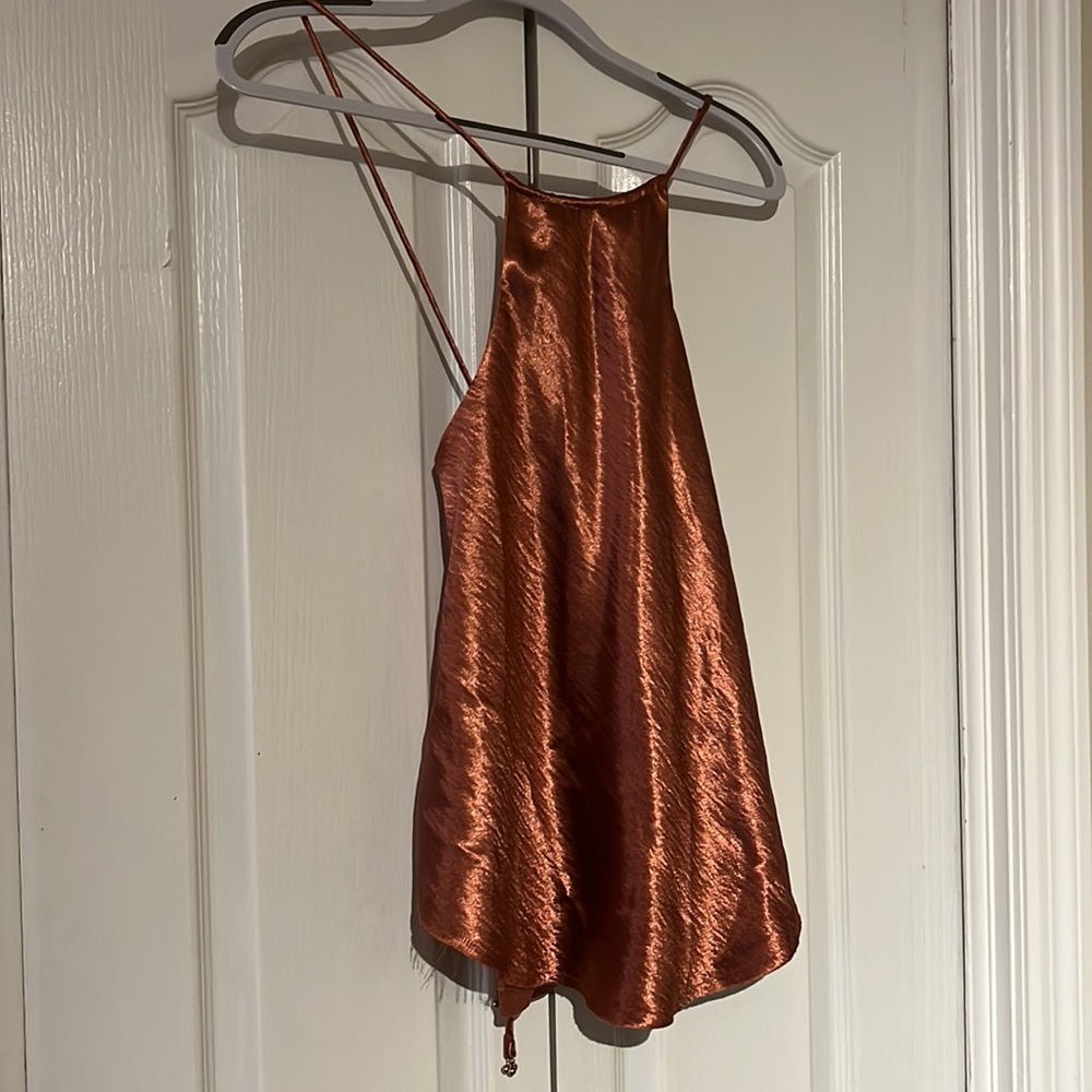 Free People Rose Metallic Swing Tank Top